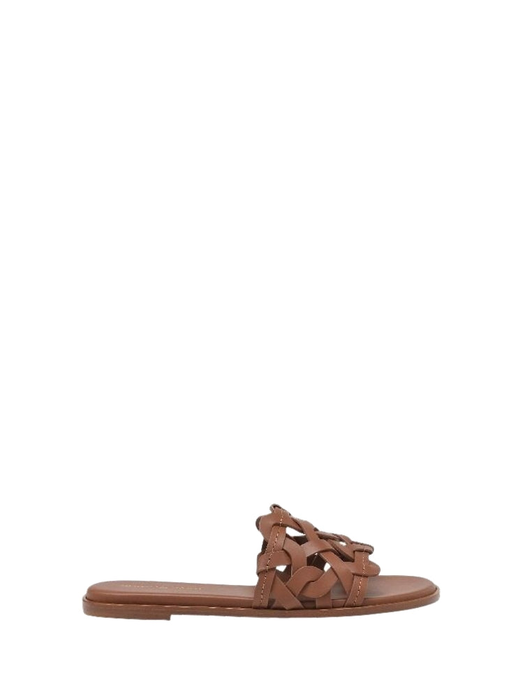 Mules Amalfi en cuir lisse - Marron