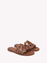 Mules Amalfi en cuir lisse - Marron