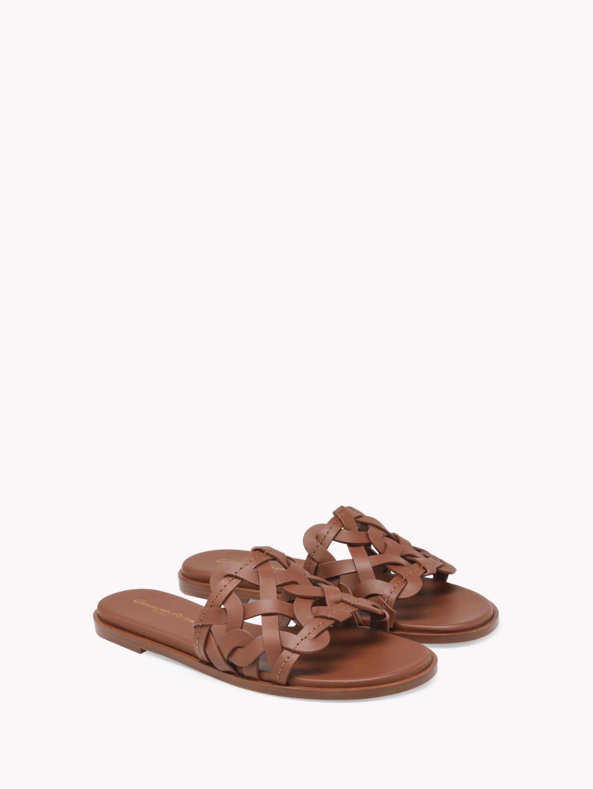 Mules Amalfi en cuir lisse - Marron
