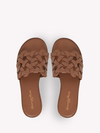 Mules Amalfi en cuir lisse - Marron