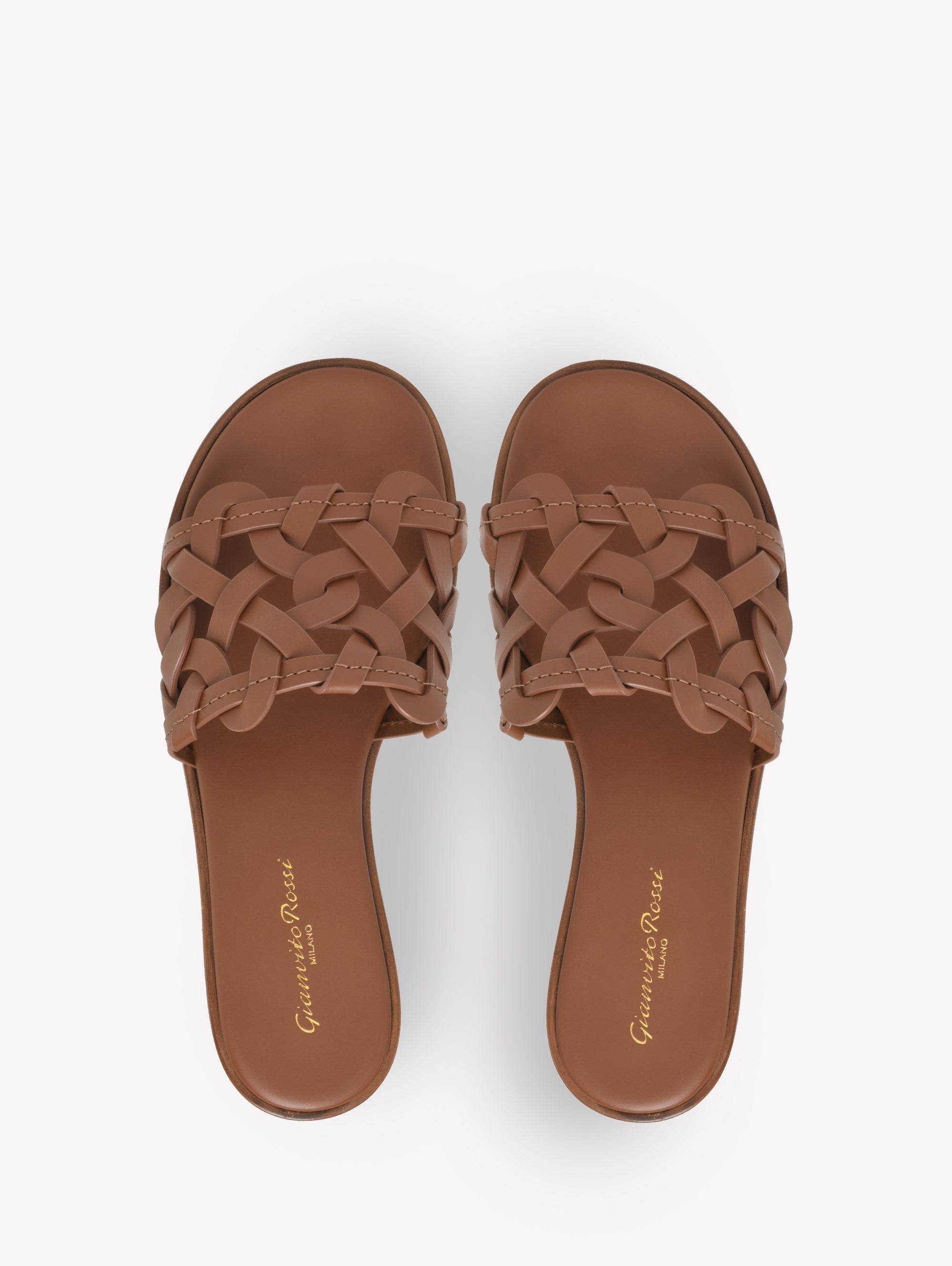 Mules Amalfi en cuir lisse - Marron