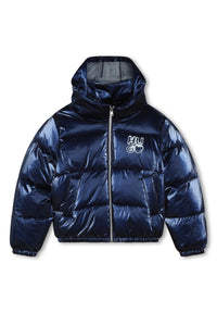 Doudoune à capuche à zip - Médiéval Blue