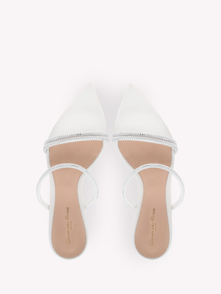 Sandales Cannes plateforme 115 en daim - Blanc