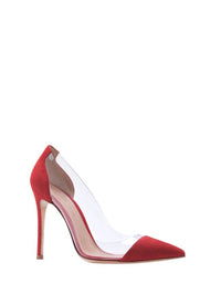 Escarpins Plexi 105 en daim - Rouge