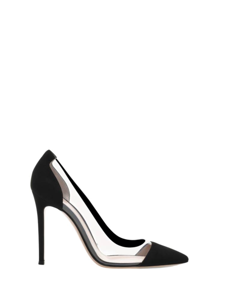 Escarpins Plexi 105 en daim - Noir