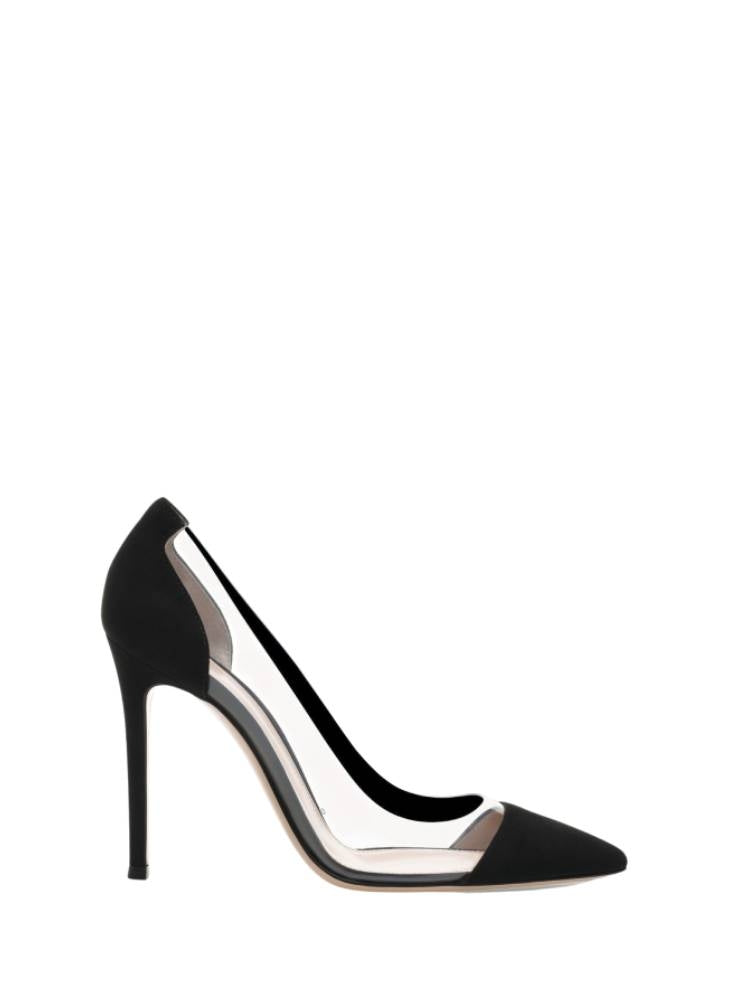 Escarpins Plexi 105 en daim - Noir