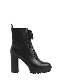 Bottines biker Martis 100 en cuir lisse - Noir