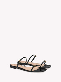 Sandales Ribbon Cruise en cuir lisse - Noir