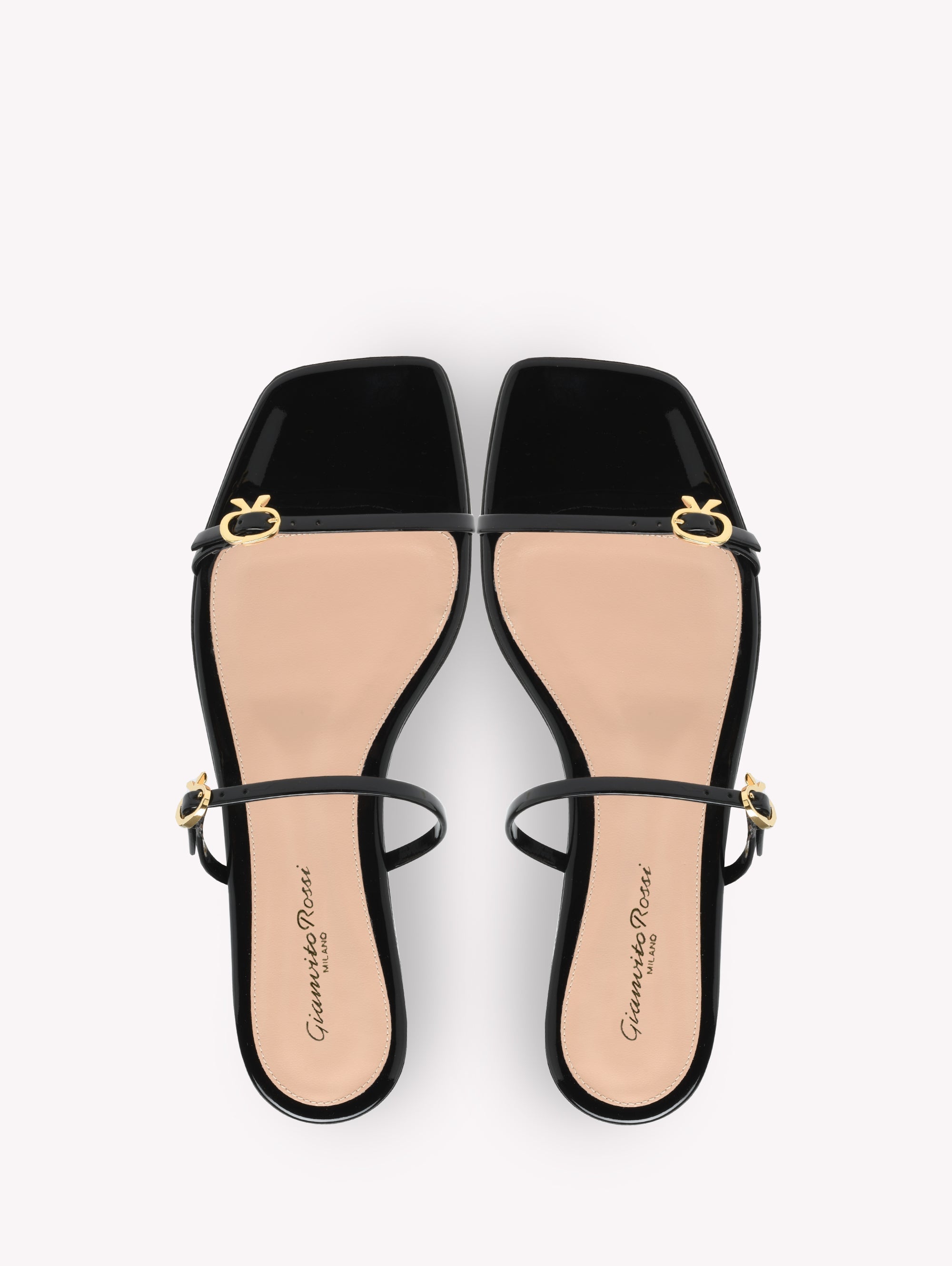 Ribbon Cruise sandals in smooth leather - Black