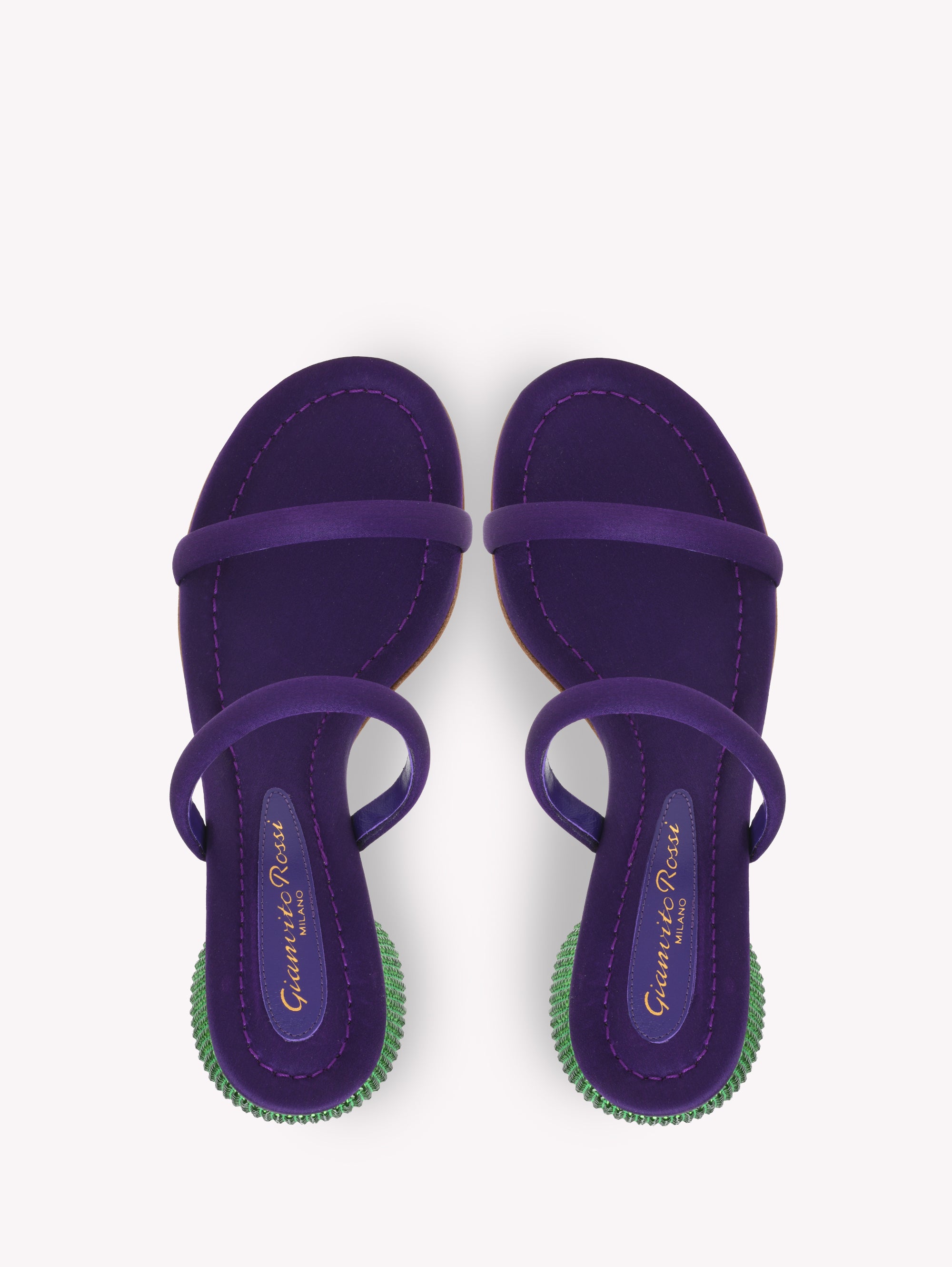 Sandales Jolie 60 en satin - Pourpre