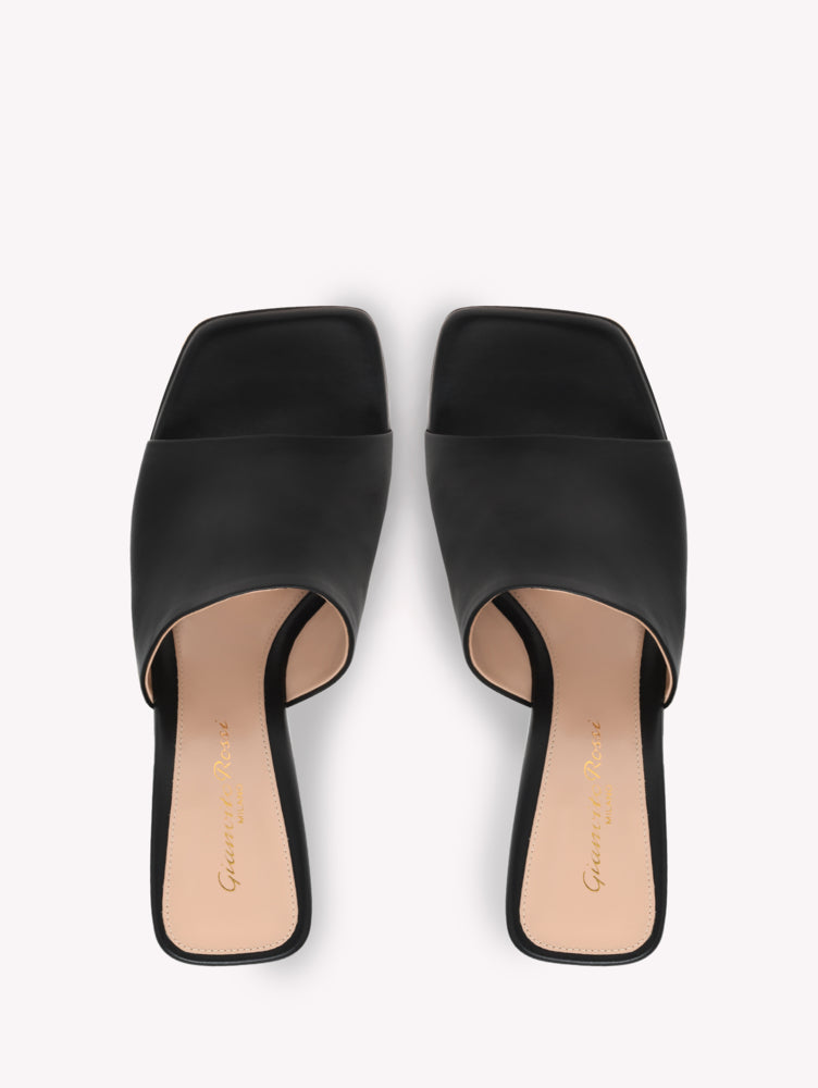 Mules Wynn 85 en cuir lisse - Noir