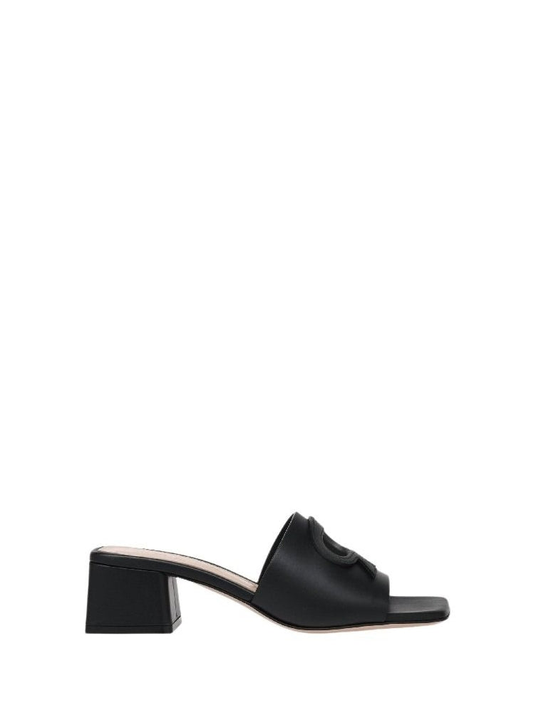 Sandales Ribbon 45 en cuir lisse - Noir