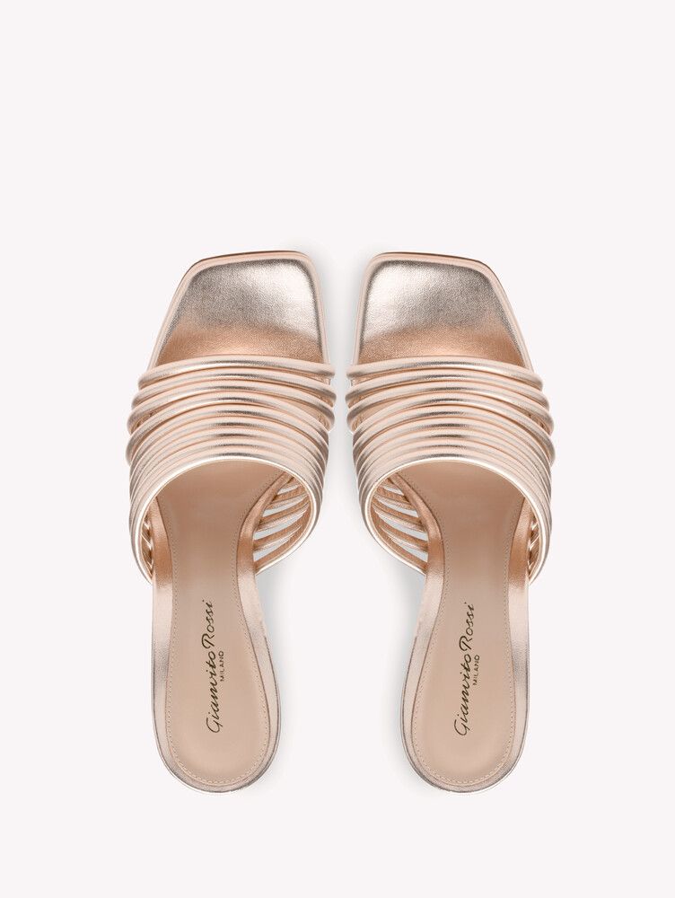 Sandales Lena 70 en cuir lisse - Rose gold
