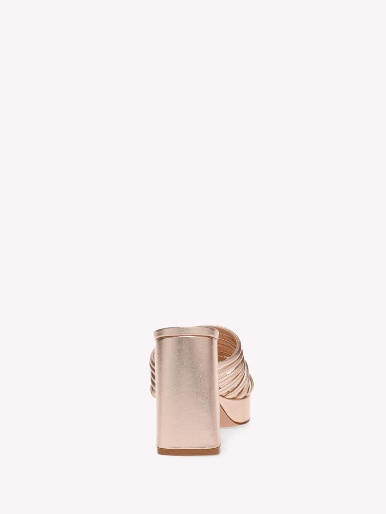 Sandales Lena 70 en cuir lisse - Rose gold