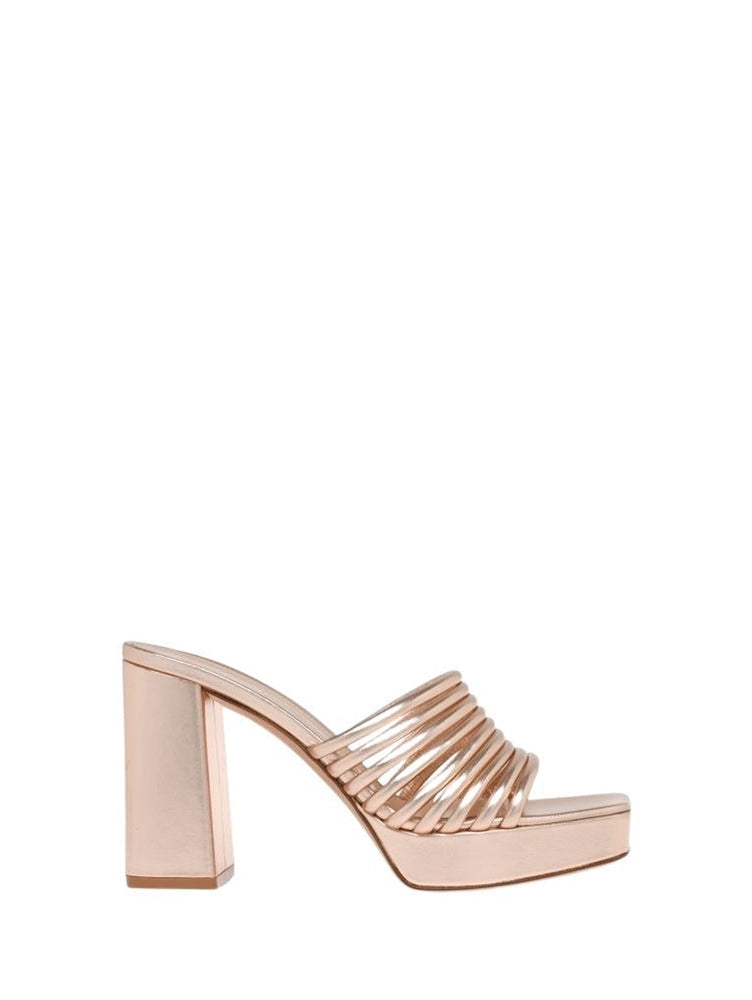 Sandales Lena 70 en cuir lisse - Rose