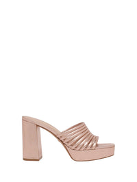 Sandales Lena 70 en cuir lisse - Rose gold