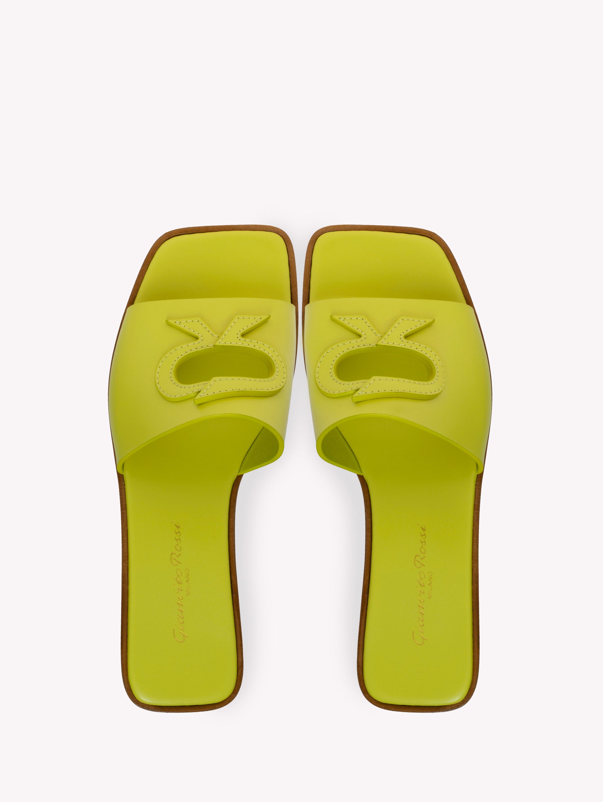 Sandales Ribbon en cuir lisse - Vert