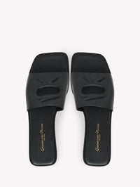 Sandales Ribbon en cuir lisse - Noir