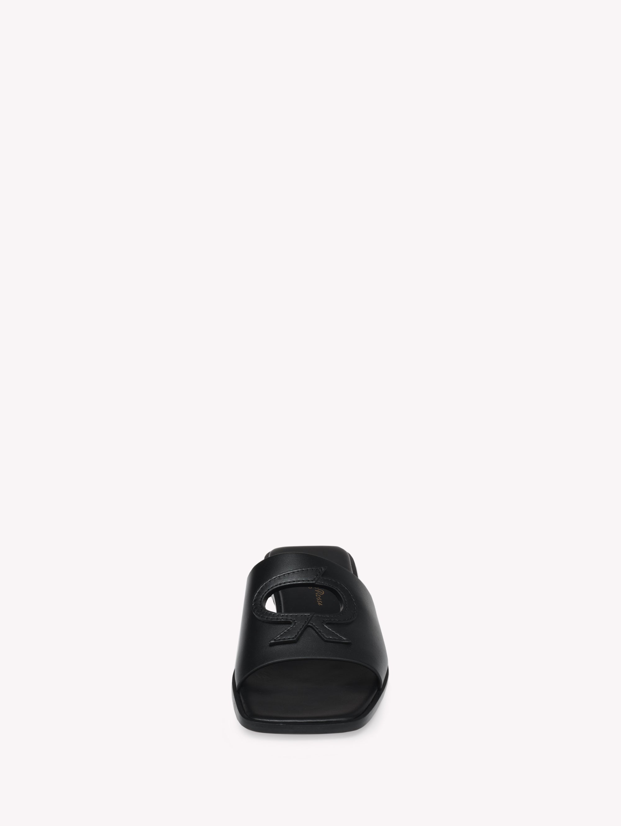 Sandales Ribbon en cuir lisse - Noir