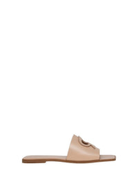 Mules Ribbon Slide en cuir lisse - Rose