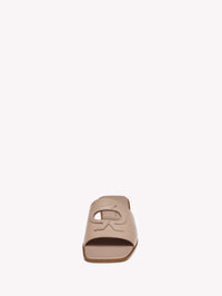 Mules Ribbon Slide en cuir lisse - Rose