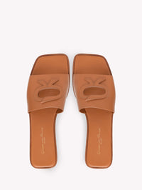 Mules Ribbon Slide en cuir lisse - Brun