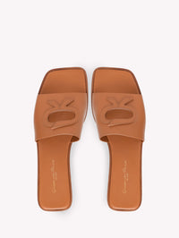 Mules Ribbon Slide en cuir lisse - Brun