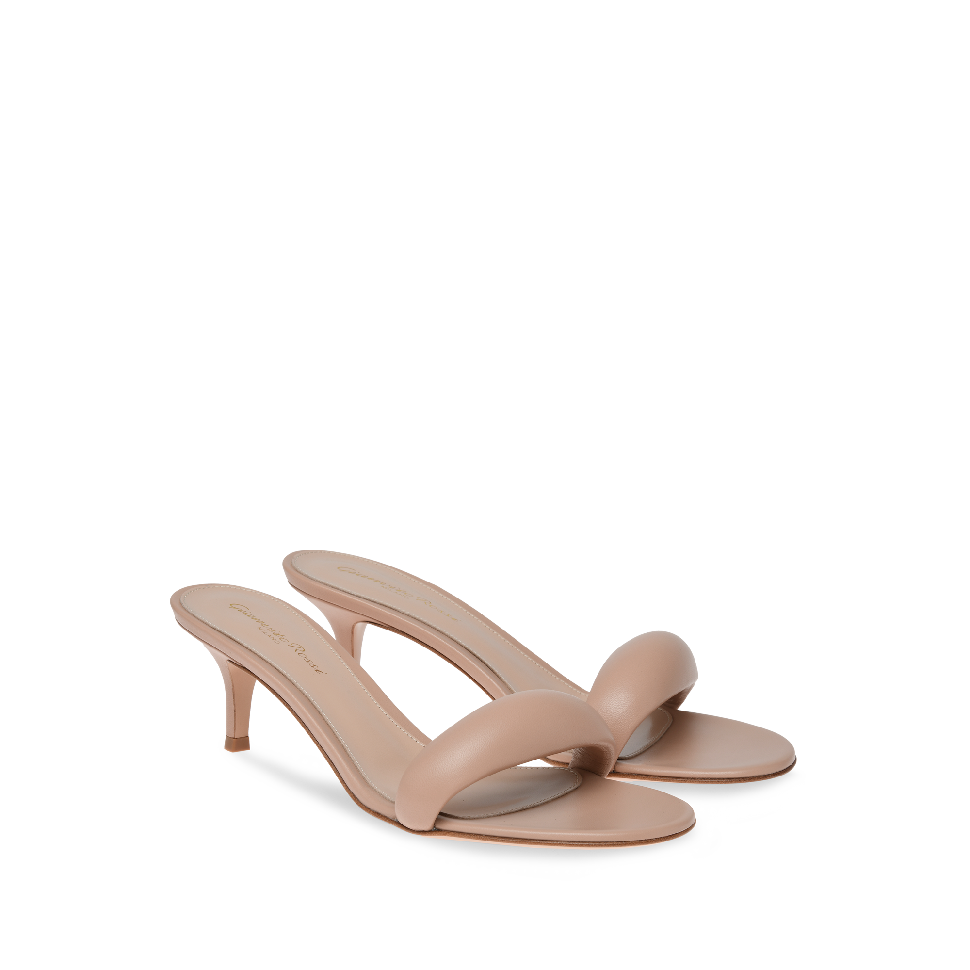 Sandales Bijoux 55 en cuir lisse - Rose