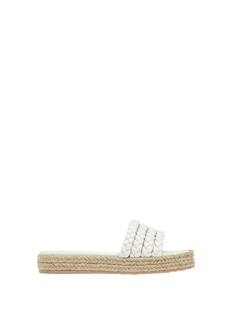 Espadrilles Marbella en cuir lisse - Blanc
