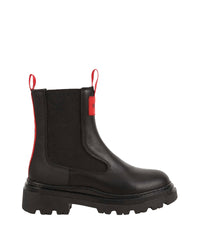 Boots with leather logo - Black