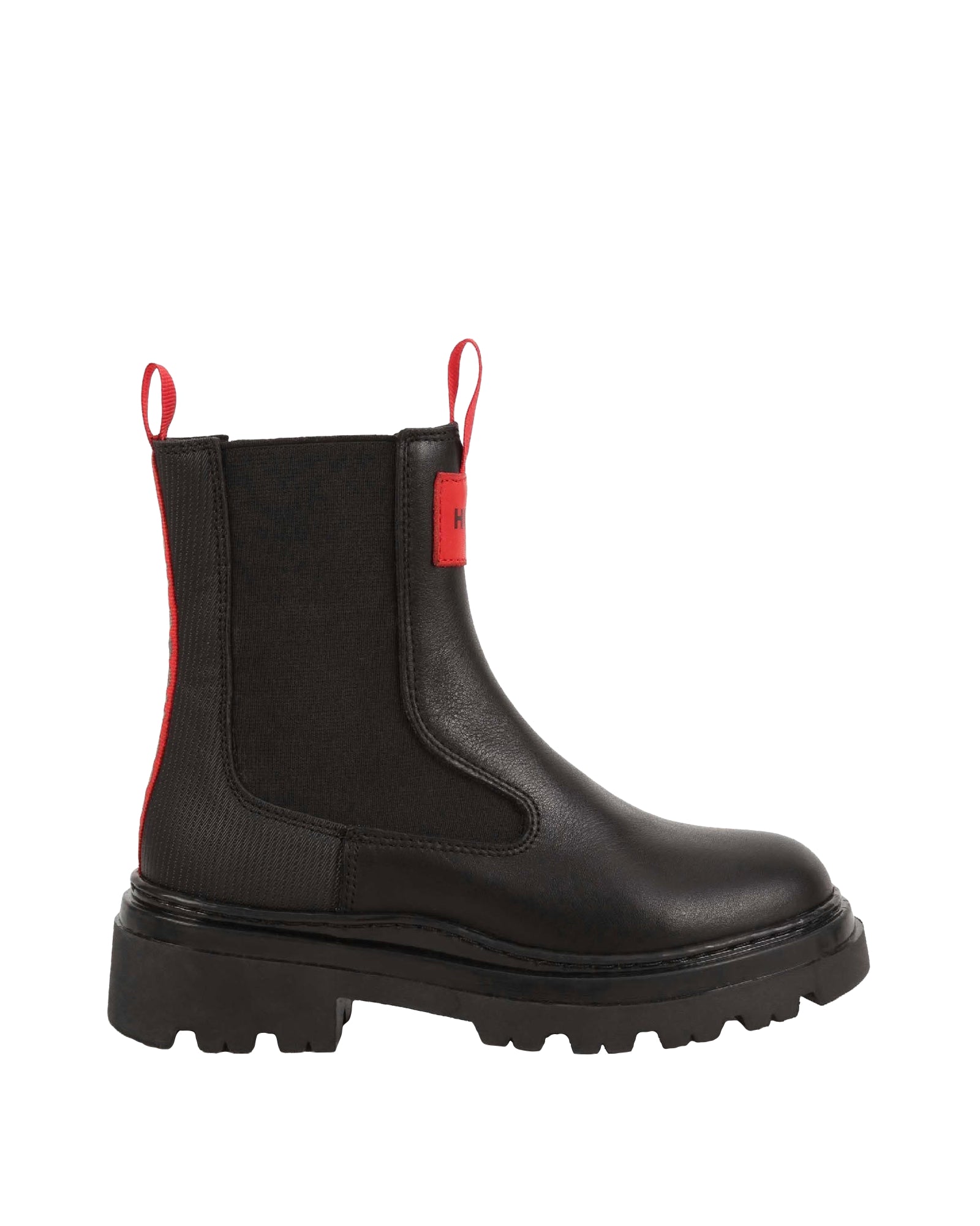 Boots with leather logo - Black