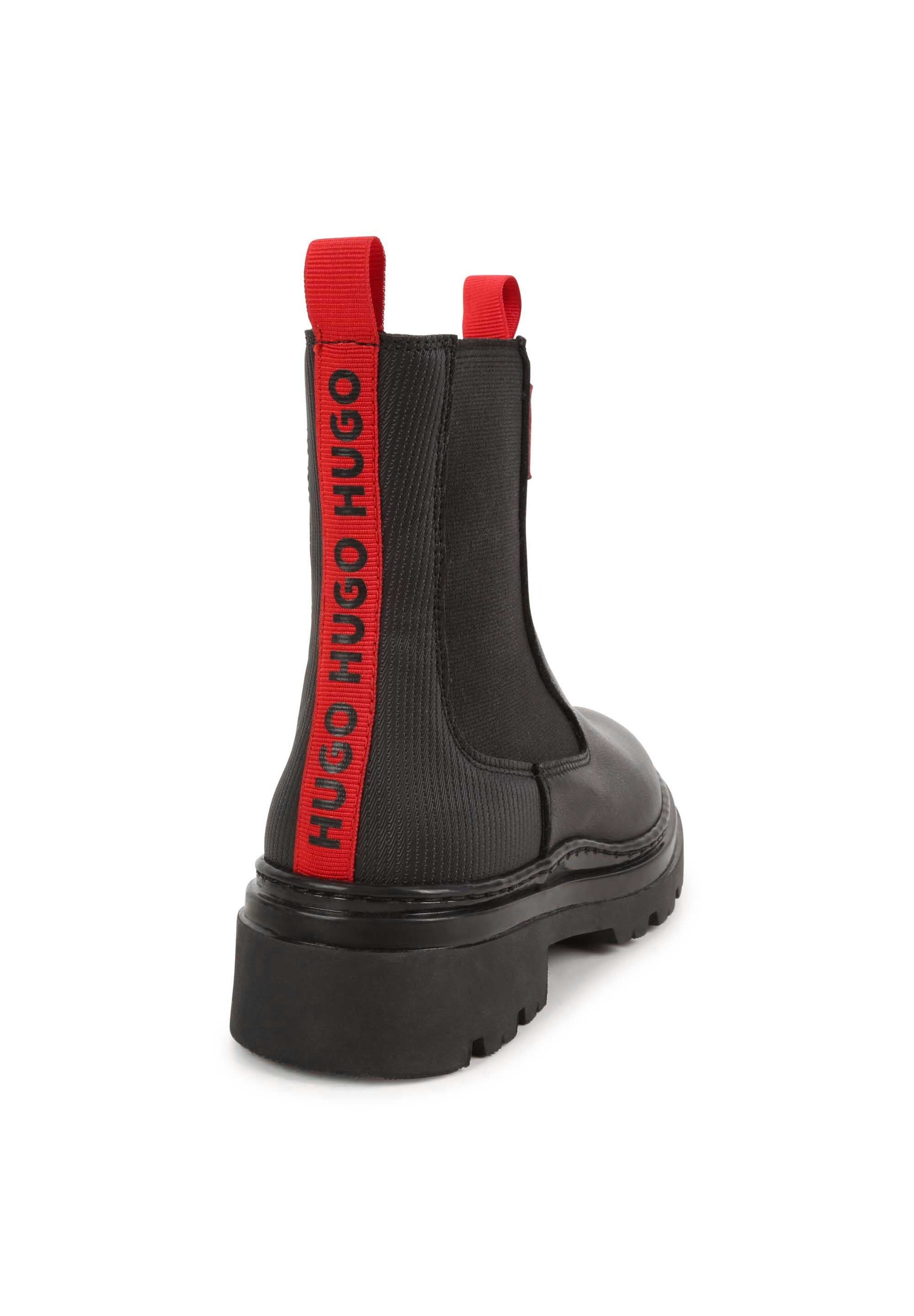Boots with leather logo - Black
