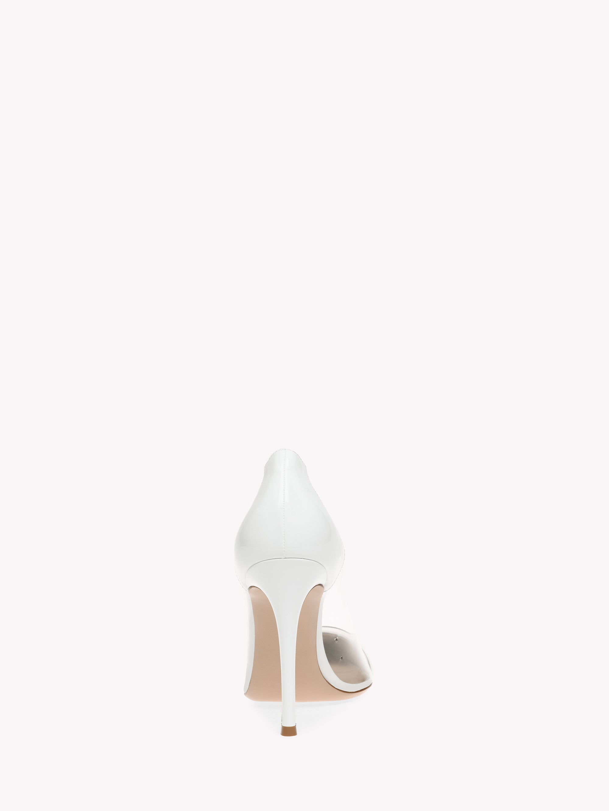 Escarpins Plexi 105 en cuir verni - Blanc