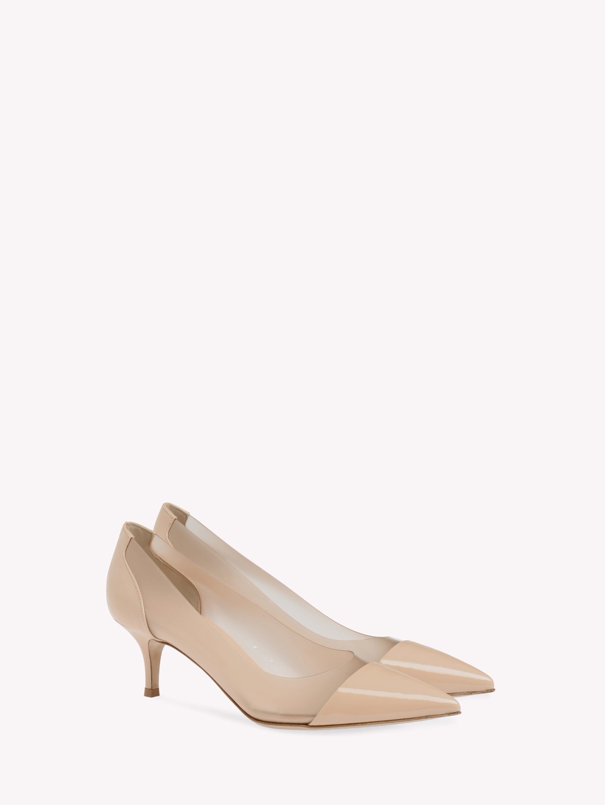 Escarpins Plexi 55 en cuir verni - Neutre