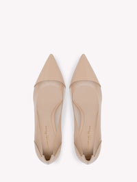 Escarpins Plexi 55 en cuir verni - Neutre