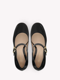 Ballerines Mary Ribbon 45 en cuir verni - Noir