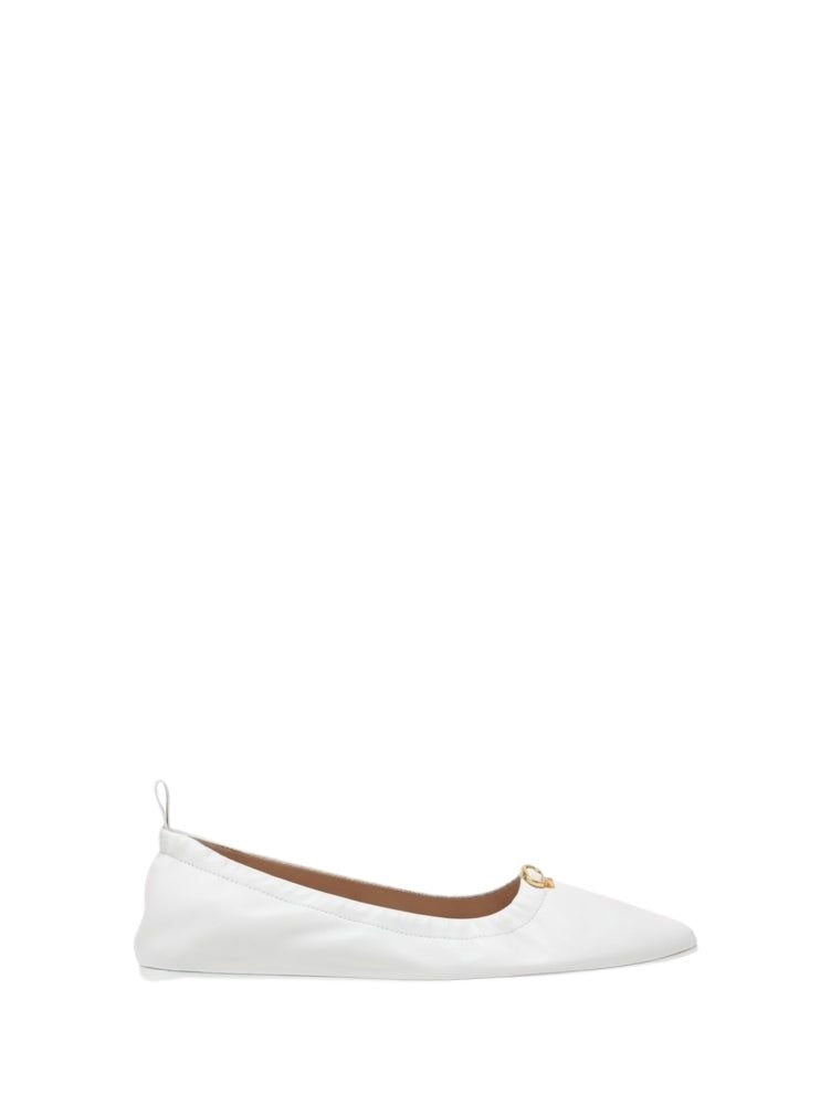 Ballerines Alina en cuir lisse - Blanc