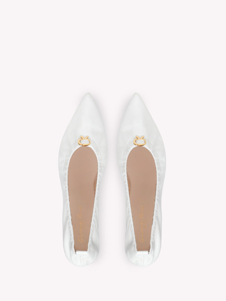 Ballerines Alina en cuir lisse - Blanc