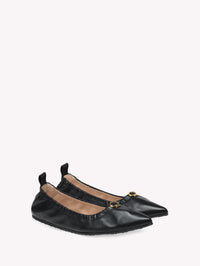 Ballerines Alina en cuir lisse - Noir