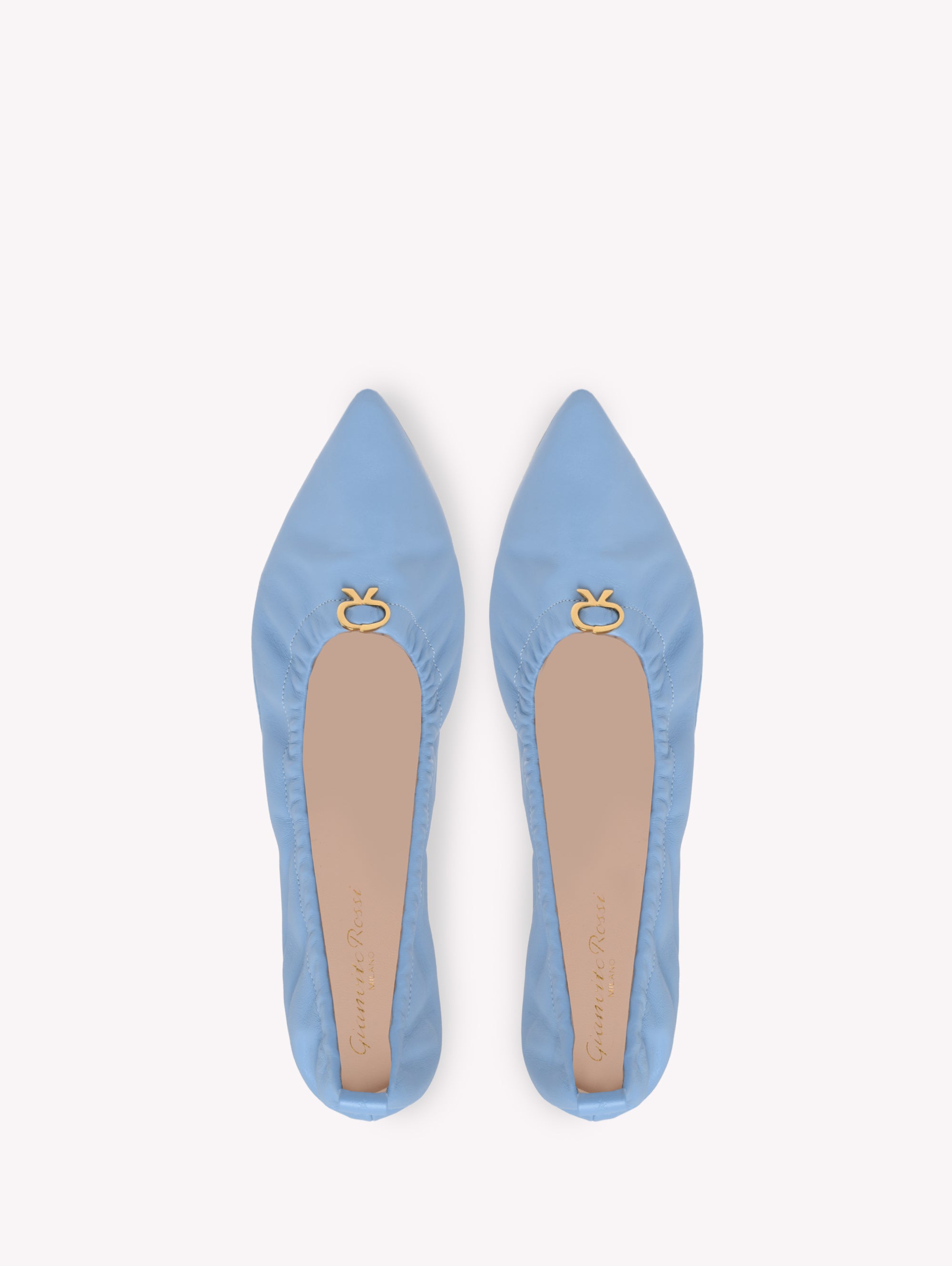 Ballerines Alina en cuir lisse - Azur
