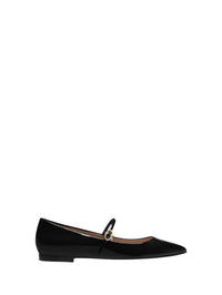 Ballerines Ribbon Jane en cuir lisse - Noir