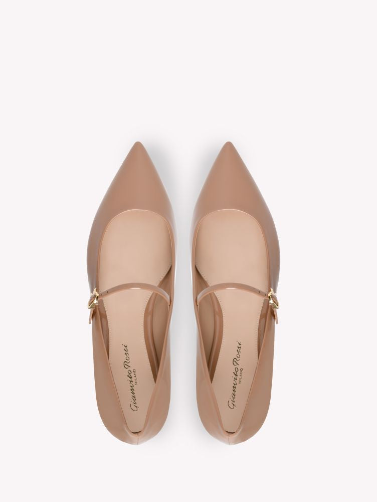 Ballerines Ribbon Jane en cuir verni - Rose