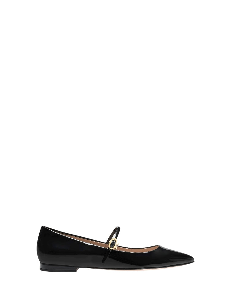 Ballerines Ribbon Jane 5 en cuir verni - Noir
