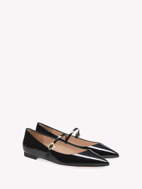 Ballerines Ribbon Jane 5 en cuir verni - Noir