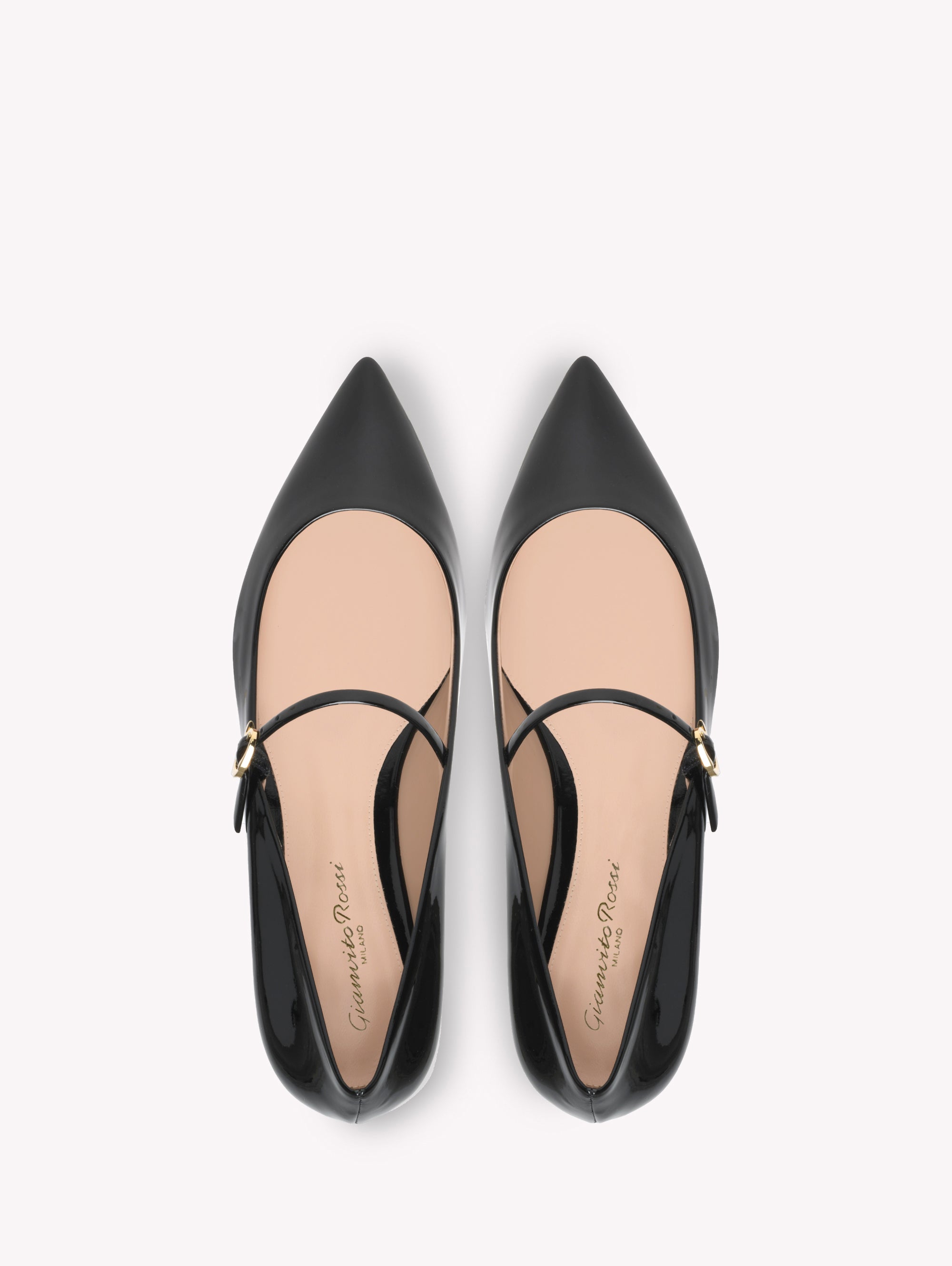 Ballerines Ribbon Jane 5 en cuir verni - Noir