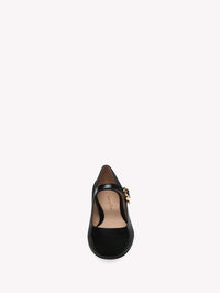 Ballerines Mary Ribbon en cuir lisse - Noir