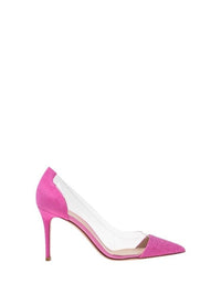 Escarpins Plexi Glitz 85 en daim - Rose