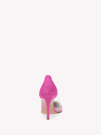 Escarpins Plexi Glitz 85 en daim - Rose