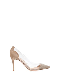 Escarpins Plexi Glitz 85 en daim - Marron