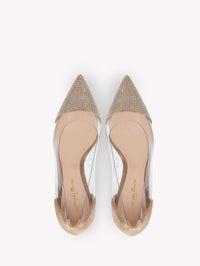 Escarpins Plexi Glitz 85 en daim - Marron